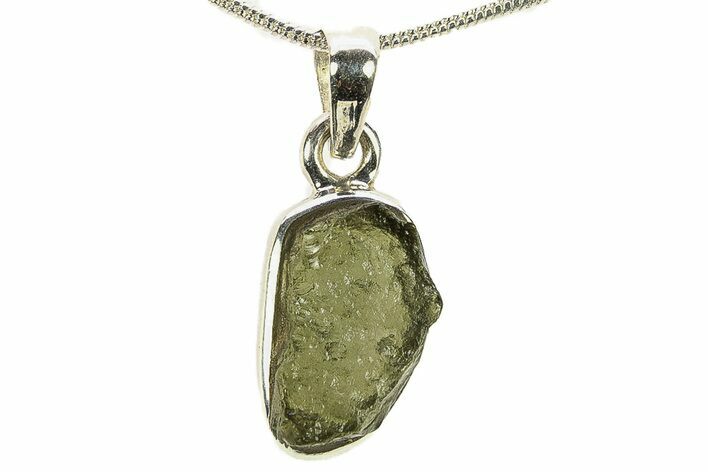 Green Moldavite Tektite Pendant ( g) - Czech Republic #279022